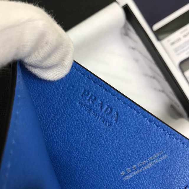 prada錢包 普拉達專櫃最新十字紋牛皮卡夾 2MC223 PRADA男士卡片夾  pyd2115